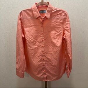 Hawes & Curtis (Size US 12)Pink & Pink Polka Dot Button Down Shirt fitted